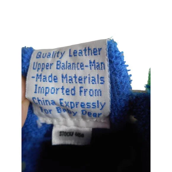 Baby Deer Size 2 Multicolor Leather Baby Shoes tie and hook and loop close - Picture 6 of 6